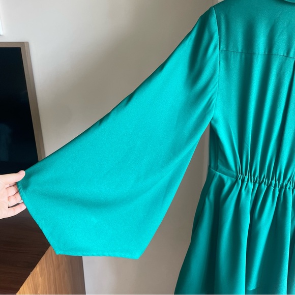 Formal cocktail dress. Osman Yousefzada for Rent the Runway Green Ruffle Bow Tie - Picture 10 of 12